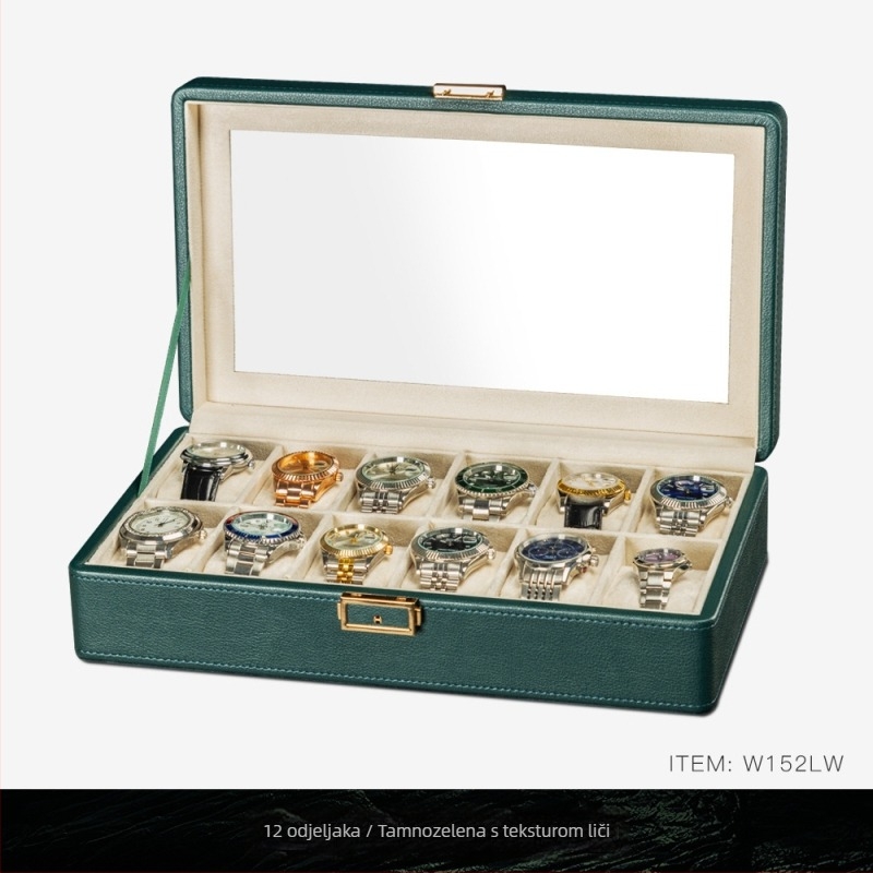 BLUETIDE Kožna kutija za satove s višestrukim odjeljcima, pakiranje nakita, kartonsko pakiranje, Specifikacija 01