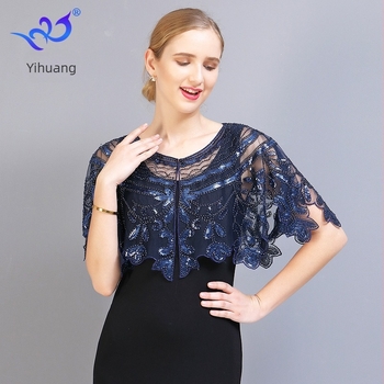 Set haljina s perlicama u stilu 1920-ih: mrežasti šal i kardigan s izvezenim warp-knit, za žene – cijelo godišnje nošenje