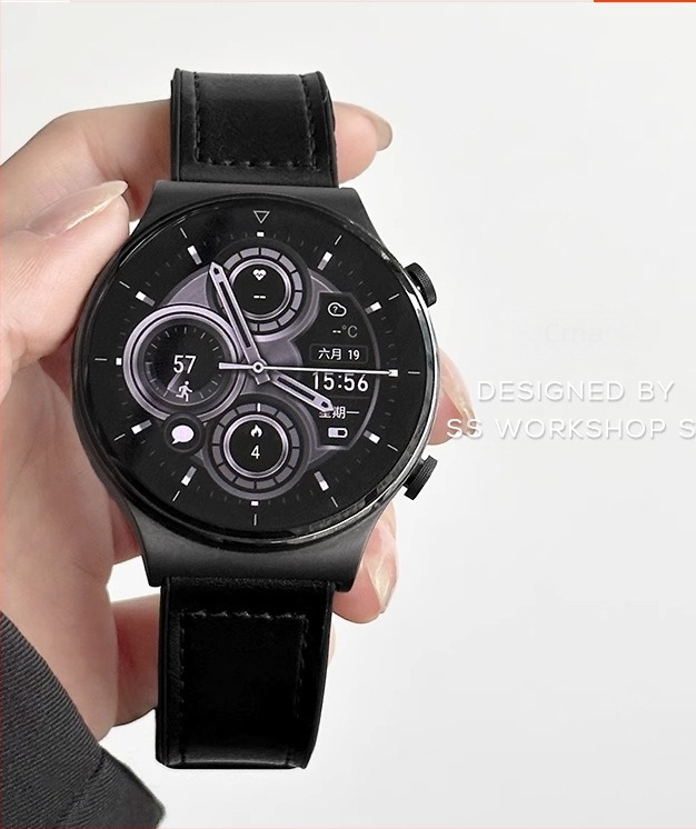 Nova narukvica za Huawei Watch GT2, Crazy Horse koža GT3 Pro, prava koža, magnetska kopča, 22 mm, kompatibilna s Watch 3/4