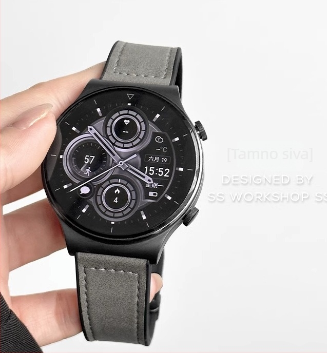 Nova narukvica za Huawei Watch GT2, Crazy Horse koža GT3 Pro, prava koža, magnetska kopča, 22 mm, kompatibilna s Watch 3/4