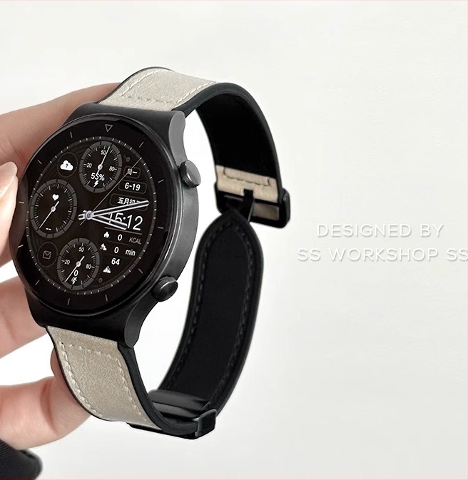Nova narukvica za Huawei Watch GT2, Crazy Horse koža GT3 Pro, prava koža, magnetska kopča, 22 mm, kompatibilna s Watch 3/4