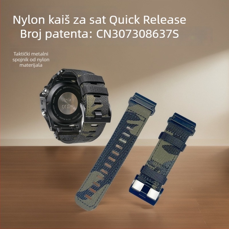 Remen za Garmin sat, taktički najlon, pleteni, brzo otpuštanje, za Fenix 8 i Epix – Epixband