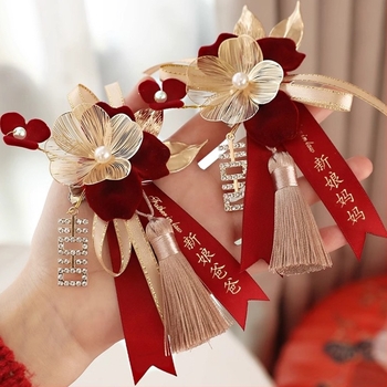 Vjenčani set corsage od svilenih cvjetova, ručno izrađene broške za mladenku, mladoženju i roditelje