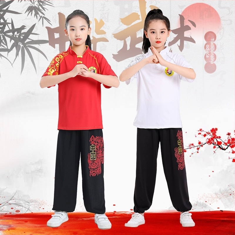 Dječji trening kostim za Wushu – Unisex odjevni komad za izvedbu, 100% najlon pletenina, cjelogodišnji, podrijetlo Shandong