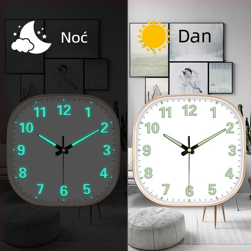 Stolni sat s analognim prikazom, mehanički pogon, napajan baterijama, brojčanik od kaljenog stakla, tihi rad