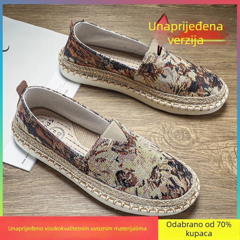 Muške platnene Slip-On tenisice, prozračne, protuklizni potplat, gornji dio od platna, gumeni đon, ljeto