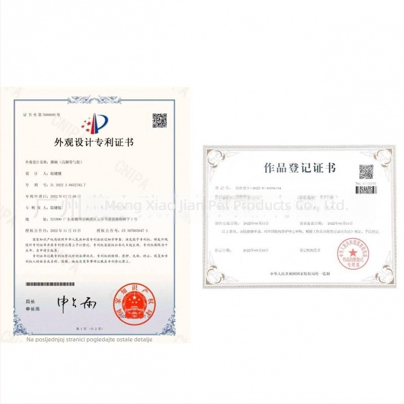 Keramička posuda za mačke s visokim nogama, dvostruka zdjela za hranu i vodu, protiv prevrtanja