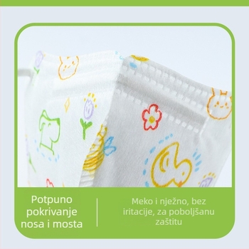 Dječja medicinska kirurška maska, 3D dizajn, materijal: netkana tkanina + meltblown, jednokratna, pakiranje 30 kom., crtani stil