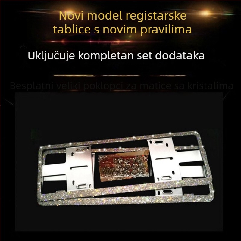 Okvir registarske tablice automobila s dijamantima – Kod proizvoda 46210306z5681h