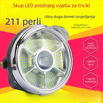 LED prednje svjetlo za električni tricikl – ultra sjajno LED svjetlo, prednje, kompatibilno s 12V/48V/60V