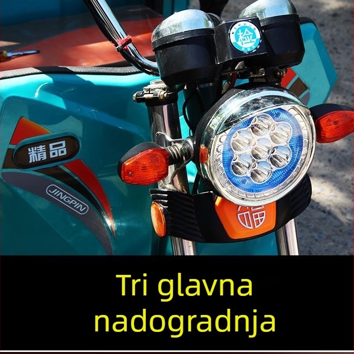 LED prednje svjetlo za električni tricikl – ultra sjajno LED svjetlo, prednje, kompatibilno s 12V/48V/60V