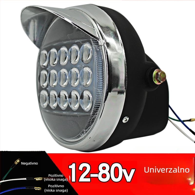 LED prednje svjetlo za električni tricikl – ultra sjajno LED svjetlo, prednje, kompatibilno s 12V/48V/60V