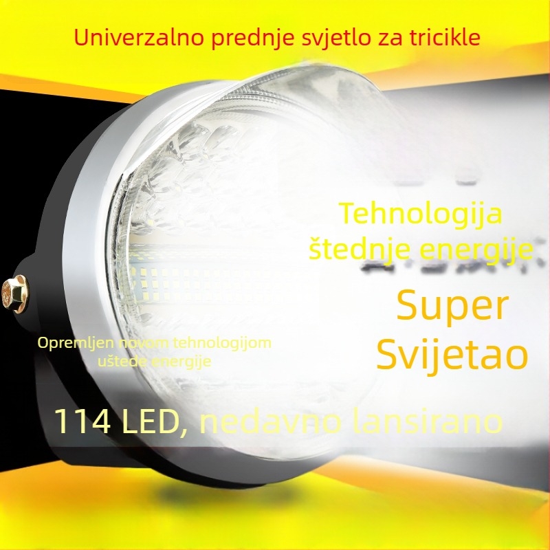 LED prednje svjetlo za električni tricikl – ultra sjajno LED svjetlo, prednje, kompatibilno s 12V/48V/60V