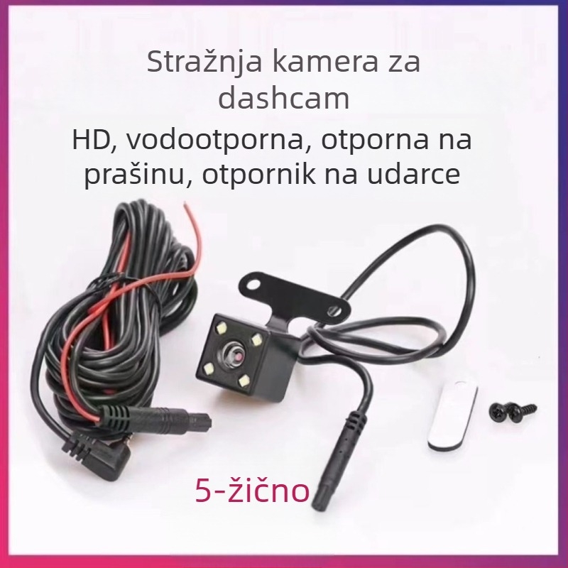Univerzalna stražnja kamera s 5-pinskim konektorom za auto DVR — HD noćni pogled, vodootporna