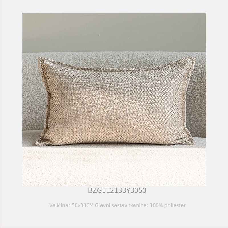 Lumbalna jastučnica u stilu modernog antik stila, jacquard tkano boje bež, pravokutna jastučnica za kauč