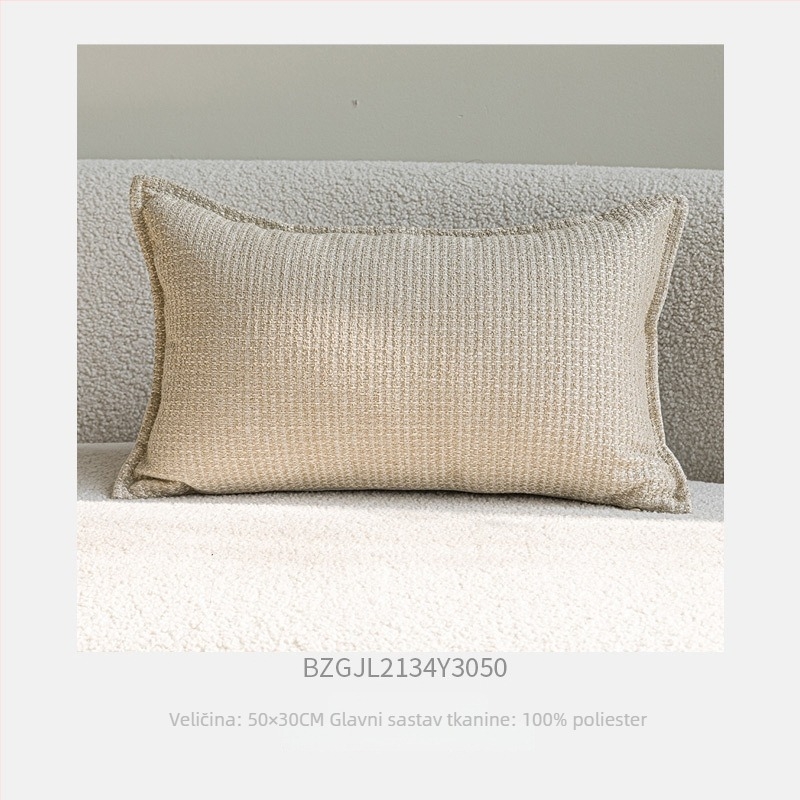 Lumbalna jastučnica u stilu modernog antik stila, jacquard tkano boje bež, pravokutna jastučnica za kauč