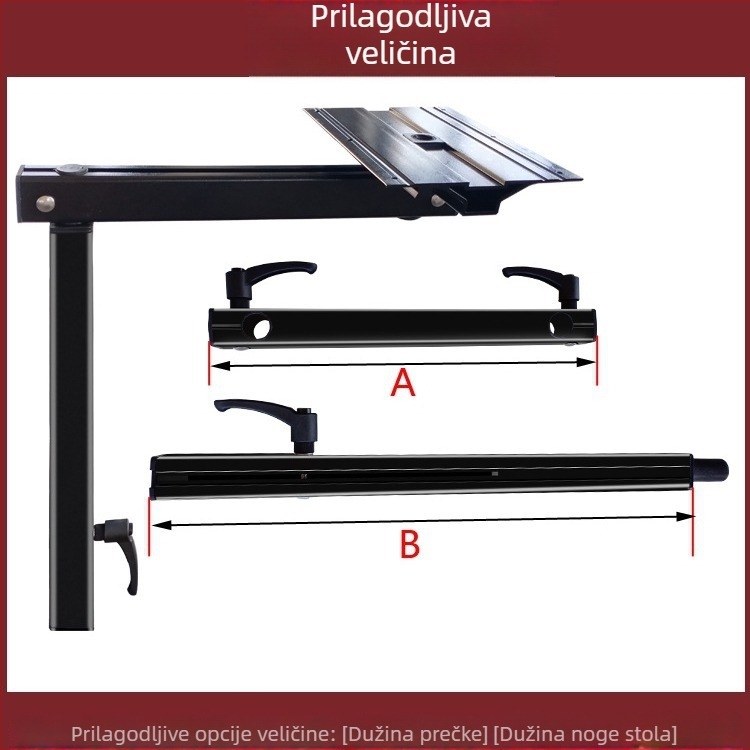 Rotirajuće podizne noge stola za RV, odvojivi nosač za pohranu i blagovaonski stol za kamp kućicu, dodatak za prilagodbu vozila (bez prilagodbe)