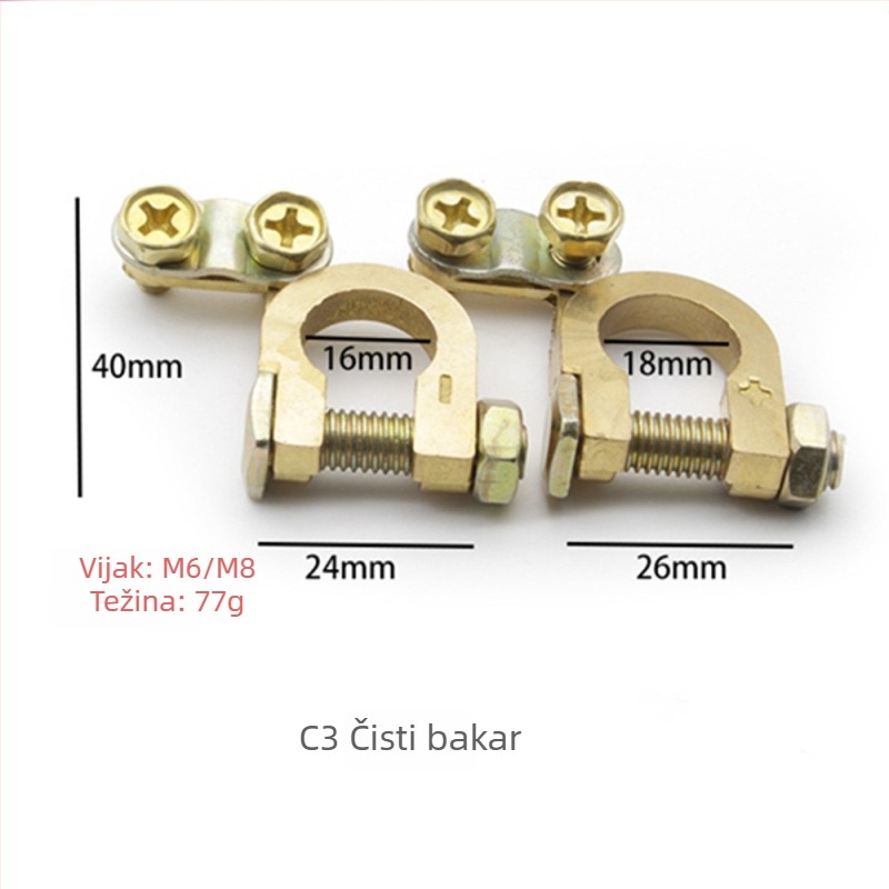 Baterijska terminalna svorka, od čistog bakra, model H2/y03/a3/c4/c3/d2/k1, marka Lin junwang