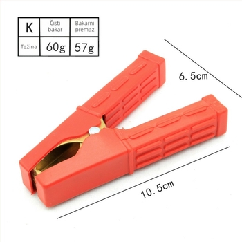Pawe kliješta za bateriju, krokodilski klip, čisto bakar, model N/M/L/Y/K