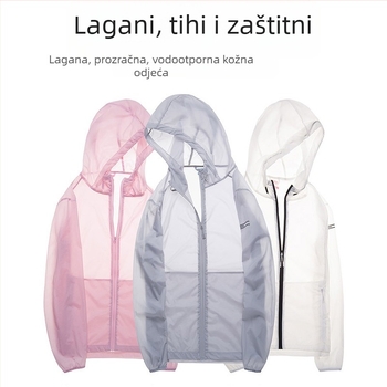 Unisex ljetna jakna s kapuljom – brzo suši, prozračna, vodootporna, UV zaštita UPF40, kamuflažni uzorak