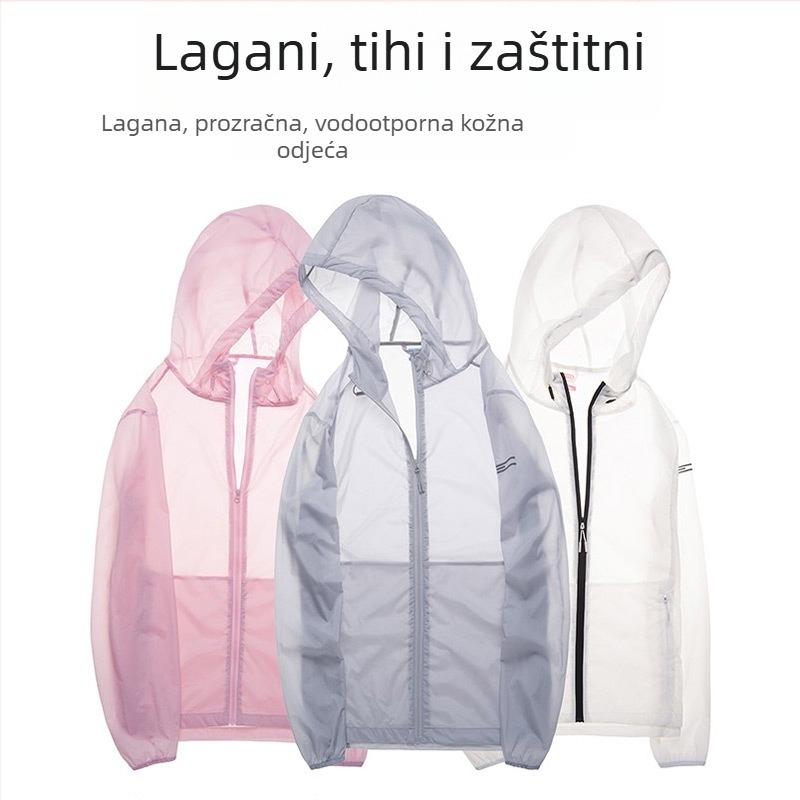 Unisex ljetna jakna s kapuljom – brzo suši, prozračna, vodootporna, UV zaštita UPF40, kamuflažni uzorak