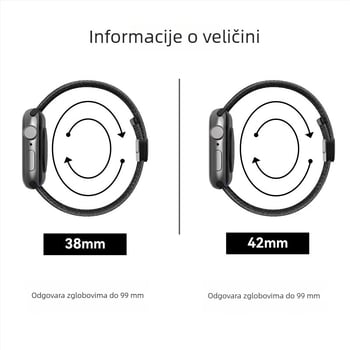 Najlonska magnetska traka za Apple Watch S9, kompatibilna sa S8/S7/S6, prozračna najlonska pletena traka, sučelje 20/22 mm