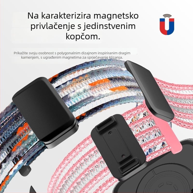 Najlonska magnetska traka za Apple Watch S9, kompatibilna sa S8/S7/S6, prozračna najlonska pletena traka, sučelje 20/22 mm