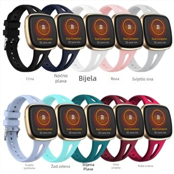 Silikonska narukvica za Fitbit Versa4, Versa3, Sense2 – Droplet Sport dizajn, kopča s pinom, 20 g