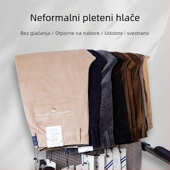 Corduroy Casual Pants – Zima 2025, Muški, ravnih krojeva, srednji pojas, pamuk 73,5%