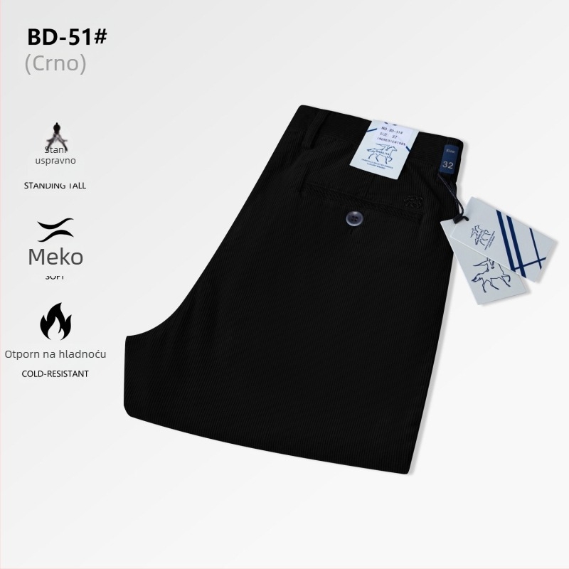 Corduroy Casual Pants – Zima 2025, Muški, ravnih krojeva, srednji pojas, pamuk 73,5%