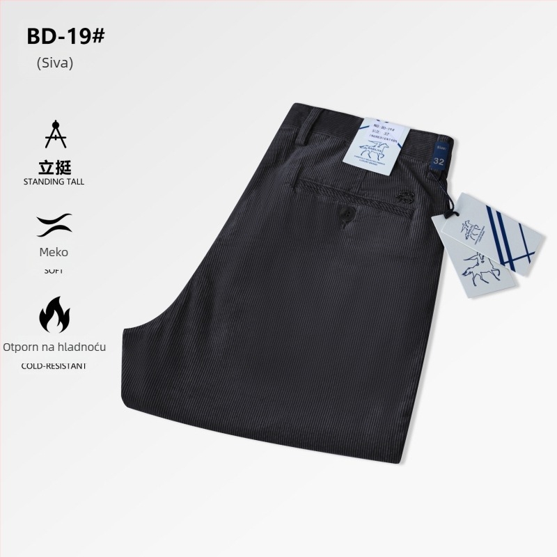 Corduroy Casual Pants – Zima 2025, Muški, ravnih krojeva, srednji pojas, pamuk 73,5%