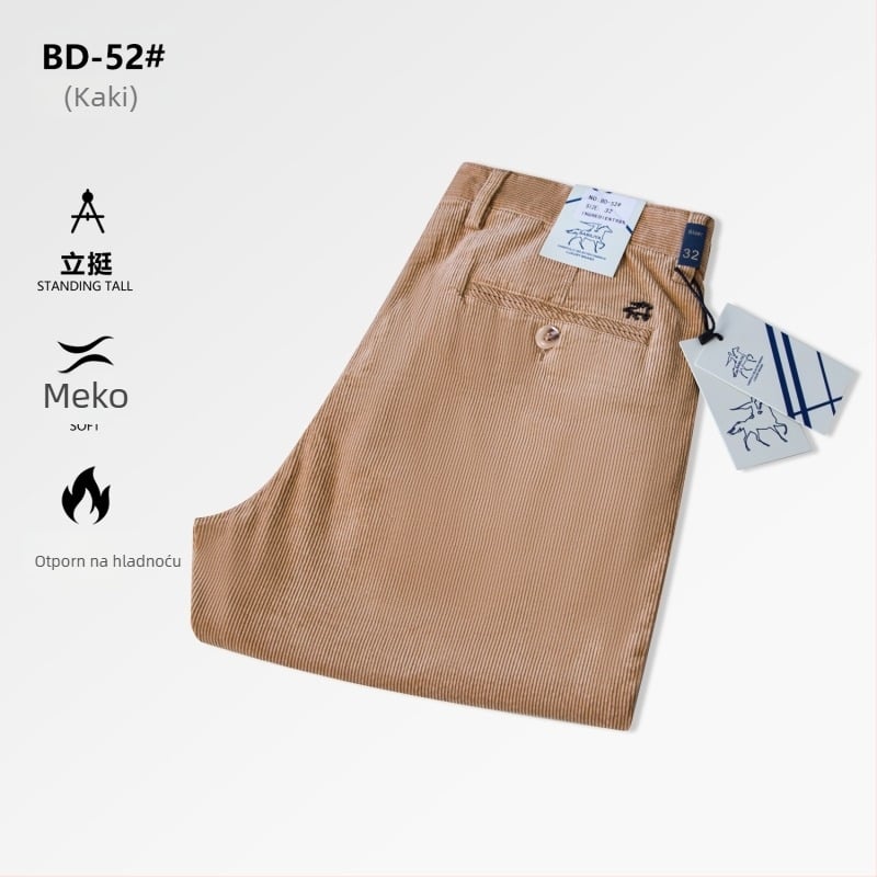 Corduroy Casual Pants – Zima 2025, Muški, ravnih krojeva, srednji pojas, pamuk 73,5%