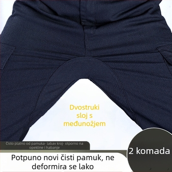 Muške radne hlače za gradilište, otporne na prljavštinu i habanje, ravni kroj, udobna silueta, svakodnevne hlače za popravak strojeva i automobila, s ojačanim panelima