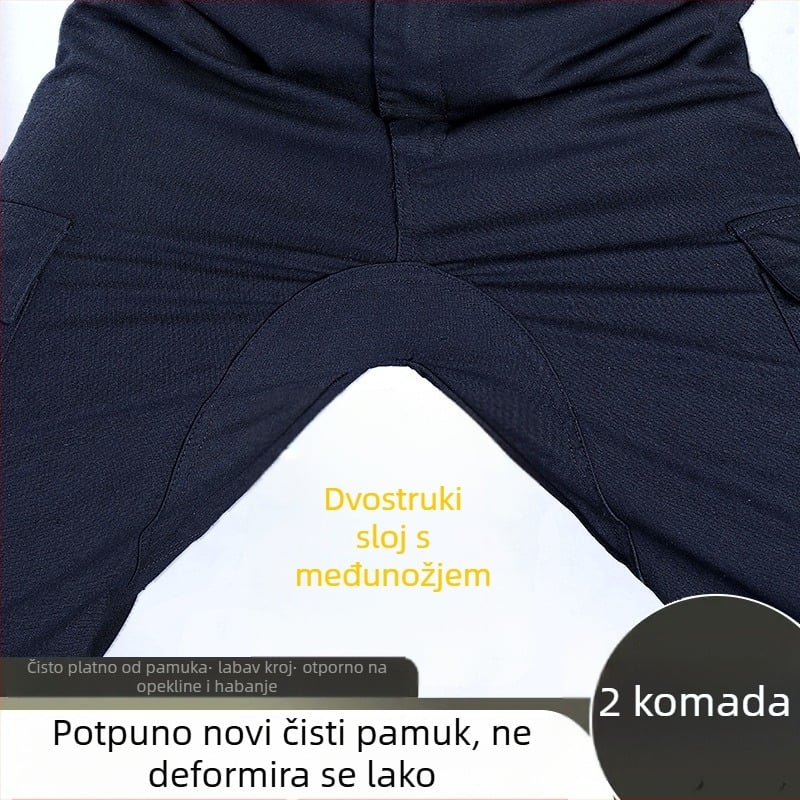 Muške radne hlače za gradilište, otporne na prljavštinu i habanje, ravni kroj, udobna silueta, svakodnevne hlače za popravak strojeva i automobila, s ojačanim panelima