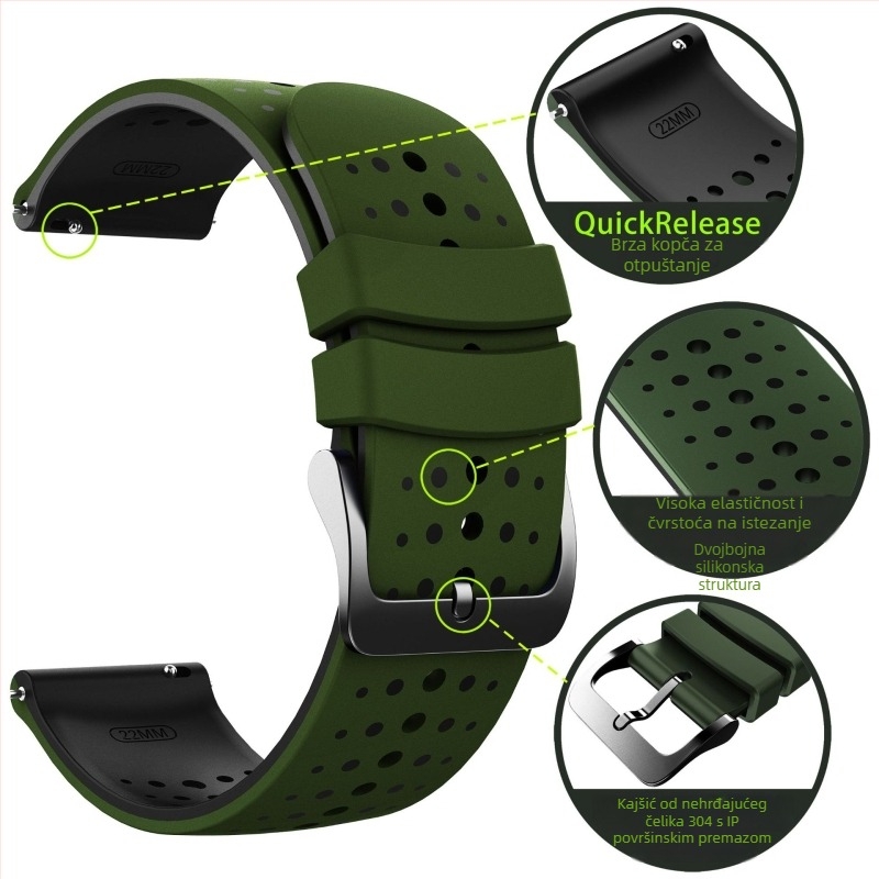 Td Silikon narukvica za sat, dizajn Baby's Breath, kopča s pinom, univerzalna kompatibilnost