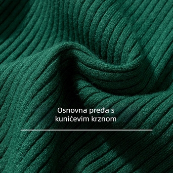 Ženska bez rukava topli vest s visokim ovratnikom — visokoelastična pletenina od core-spun vunje zaječje; glavni materijal 50–70% poliester, drugi 30–50% poliester; stil I-Type za gradska putovanja, proljeće 2024