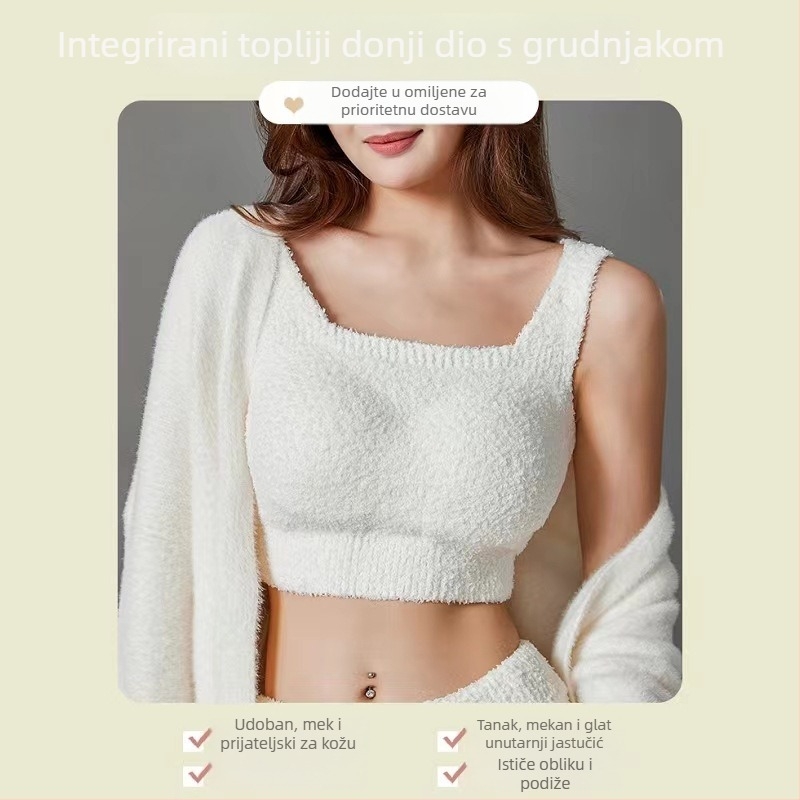 Termalna vesta s kašmirskim fleeceom, s ugrađenim grudnjakom i jastučićem za prsa, jedinstveni unutarnji komad za jesen-zimu