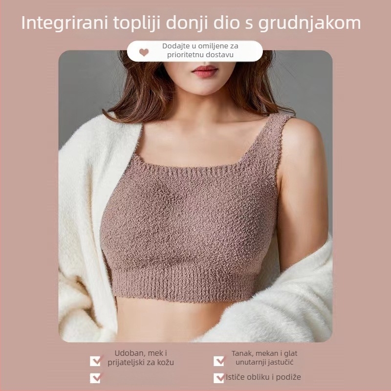 Termalna vesta s kašmirskim fleeceom, s ugrađenim grudnjakom i jastučićem za prsa, jedinstveni unutarnji komad za jesen-zimu