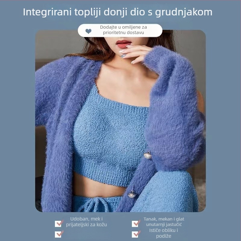 Termalna vesta s kašmirskim fleeceom, s ugrađenim grudnjakom i jastučićem za prsa, jedinstveni unutarnji komad za jesen-zimu