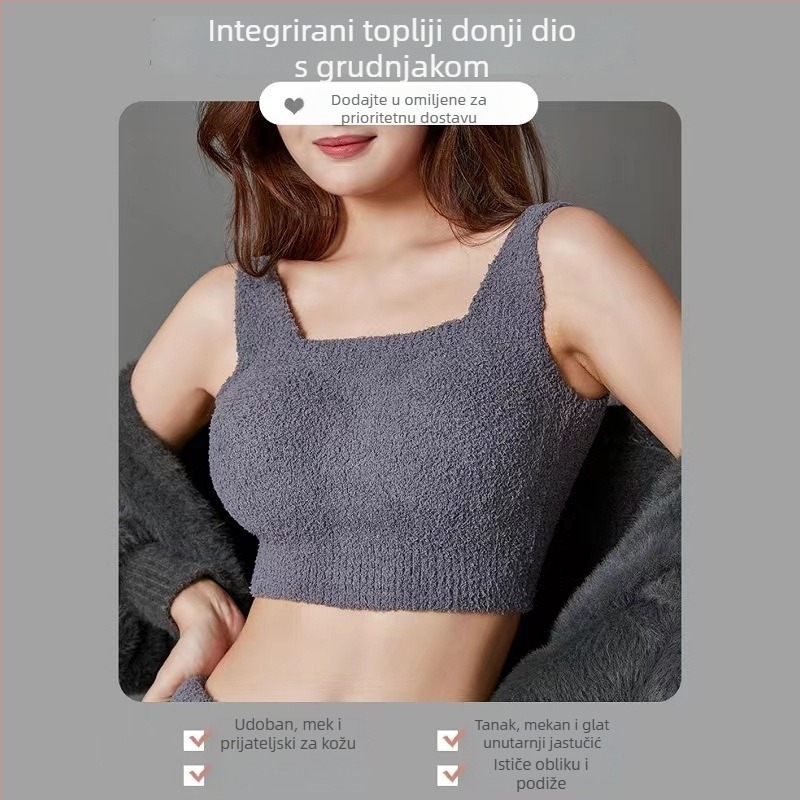 Termalna vesta s kašmirskim fleeceom, s ugrađenim grudnjakom i jastučićem za prsa, jedinstveni unutarnji komad za jesen-zimu