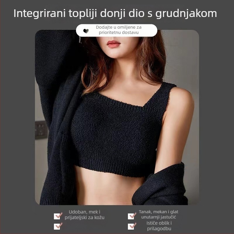 Termalna vesta s kašmirskim fleeceom, s ugrađenim grudnjakom i jastučićem za prsa, jedinstveni unutarnji komad za jesen-zimu