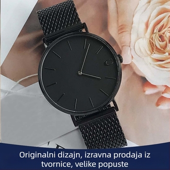Muški sat od nehrđajućeg čelika s kvarcnim mehanizmom Swiss ETA, kućište i kaiš od nehrđajućeg čelika, vodootpornost 30 m.