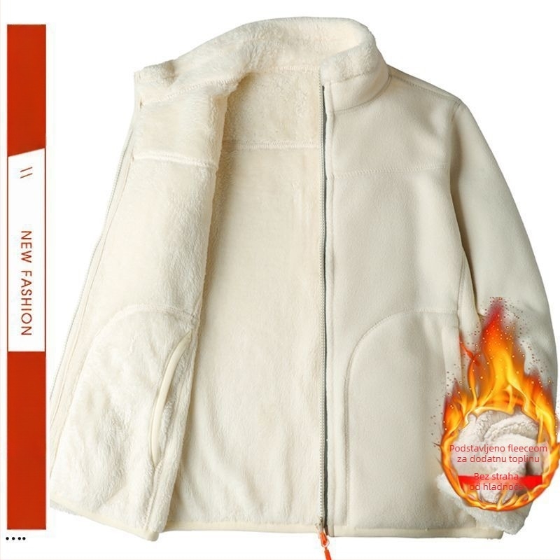 Unisex reverzibilna fleece jakna, s kapuljom i mogućnošću skidanja, prugasti pamuk materijal, podstava od poliestera