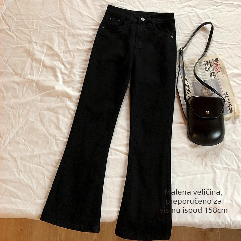 Ženske bootcut traperice – visoki struk, elastični denim, mješavina denima, srednja debljina