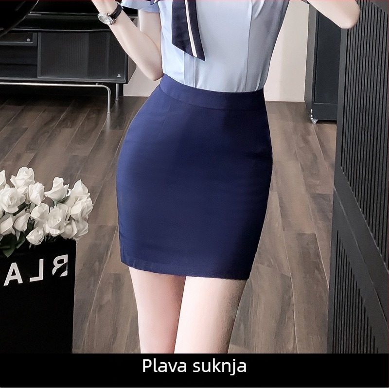 OL uniforma set: bluza s kratkom suknjom, regularnog rukava, duljina rukava 3/4, OL commuter stil, poliester smjesa 30-50%, proljeće 2024