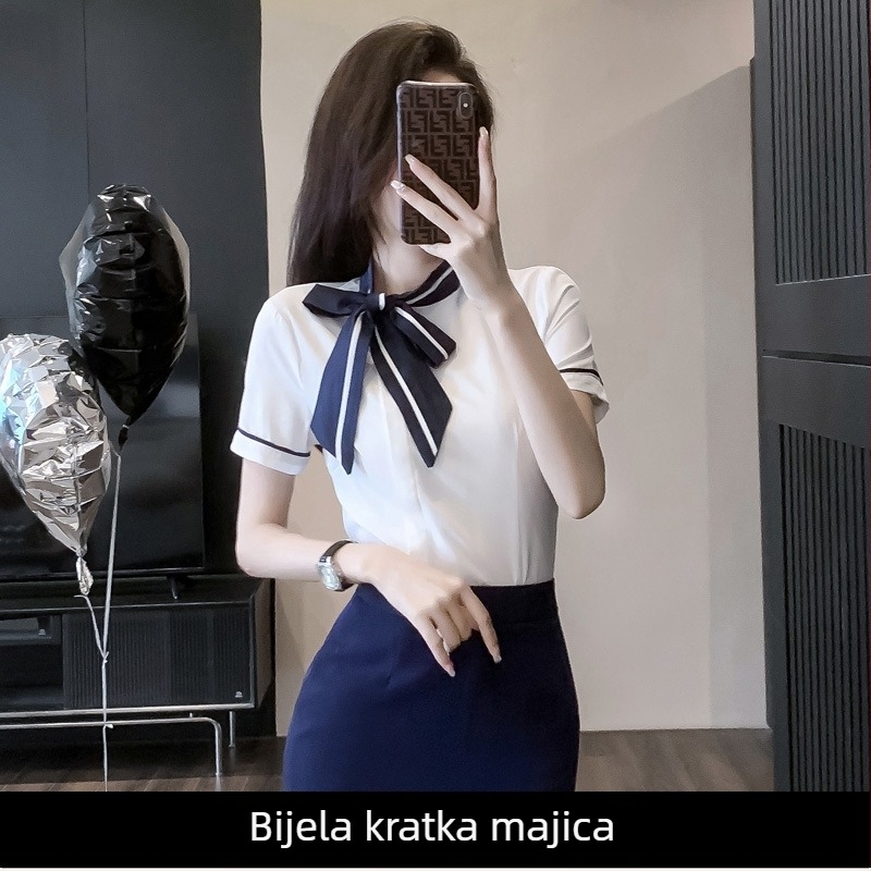 OL uniforma set: bluza s kratkom suknjom, regularnog rukava, duljina rukava 3/4, OL commuter stil, poliester smjesa 30-50%, proljeće 2024