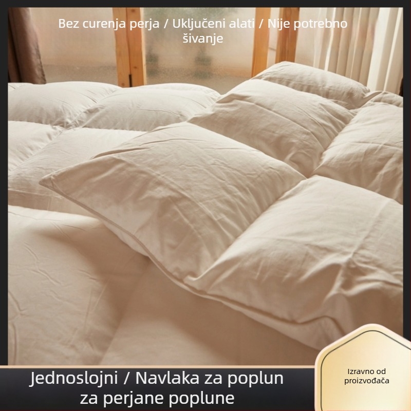 Dvoslojni pamučni navlaka za pokrivač s unutarnjim samonapunom i anti-piling punilom
