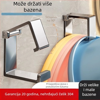 Nerđajući čelični kukica za umivaonik, bez bušenja — moderan minimalistički dizajn, jedna kuka, nosivost 1–3 kg