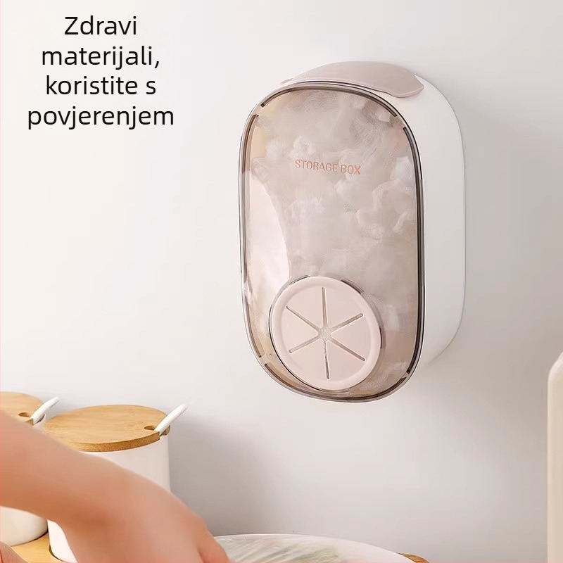 Zidni spremnik za pohranu folije, PS materijal, kapacitet 2 L, otporan na prašinu, moderan minimalistički dizajn