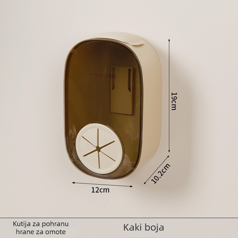 Zidni spremnik za pohranu folije, PS materijal, kapacitet 2 L, otporan na prašinu, moderan minimalistički dizajn